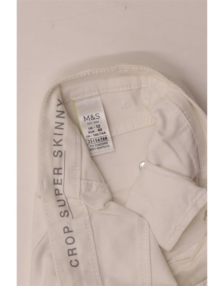 Marks & Spencer Damskie Krótkie Jeansy UK 12 Średnie W30 L21 Białe