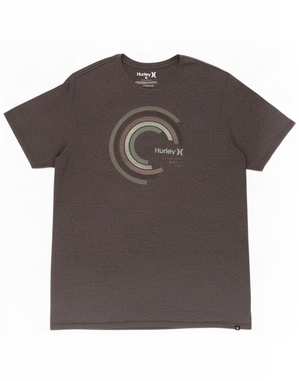 Męski T-shirt z grafiką Hurley Top 2XL, szary, bawełniany