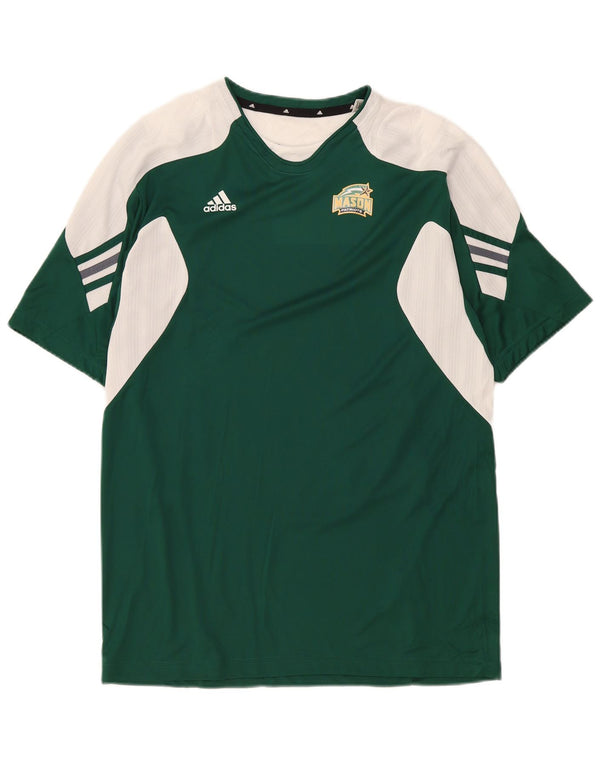 Adidas Męska koszulka Mason Top, duża, zielona, poliestrowa z blokami kolorów