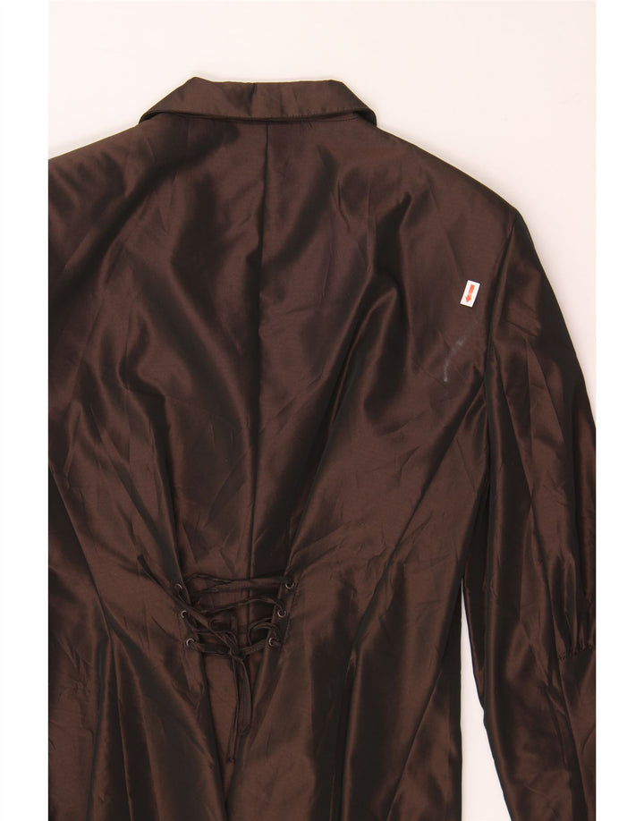 LUISA SPAGNOLI Womens 3 Button Blazer Jacket IT 46 Large Brown Acetate Vintage Luisa Spagnoli and Second-Hand Luisa Spagnoli from Messina Hembry 