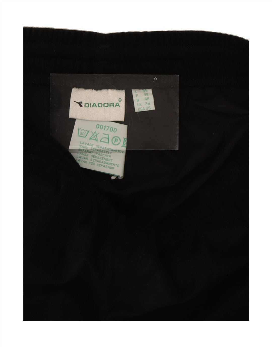 DIADORA Mens Cargo Tracksuit Trousers IT 46 Small Black Polyester Vintage Diadora and Second-Hand Diadora from Messina Hembry 