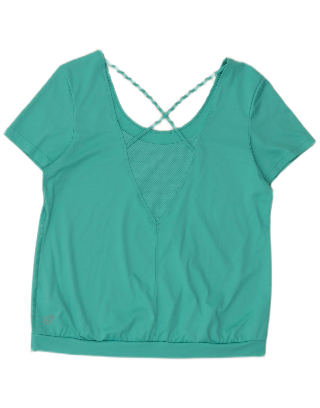 T-shirt damski Puma Top UK 16, duży, turkusowy, geometryczny poliester