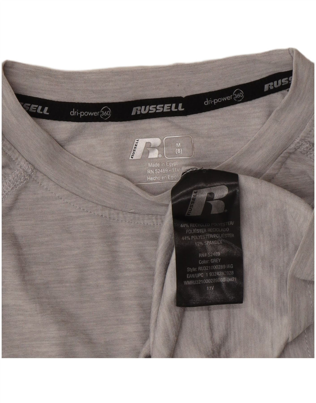 Chłopięca koszulka Russell Athletic Dri-Power z długim rękawem, 7-8 lat, średnioszara