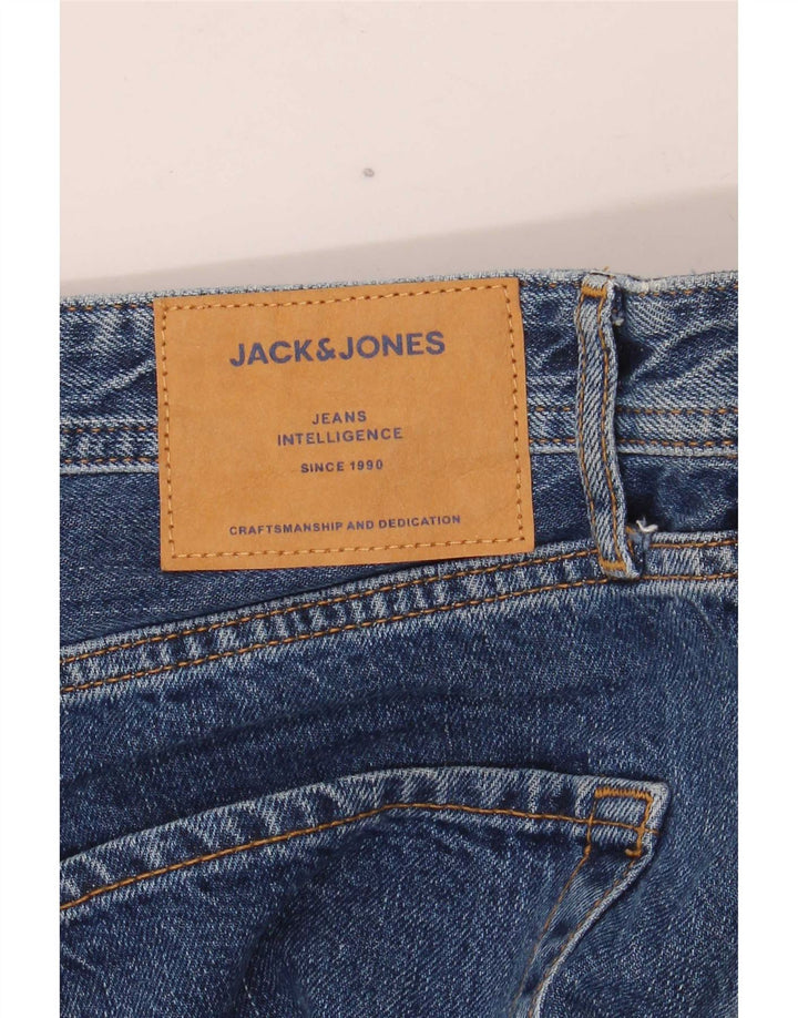 Męskie proste dżinsy Jack & Jones W32 L32 Niebieskie bawełniane