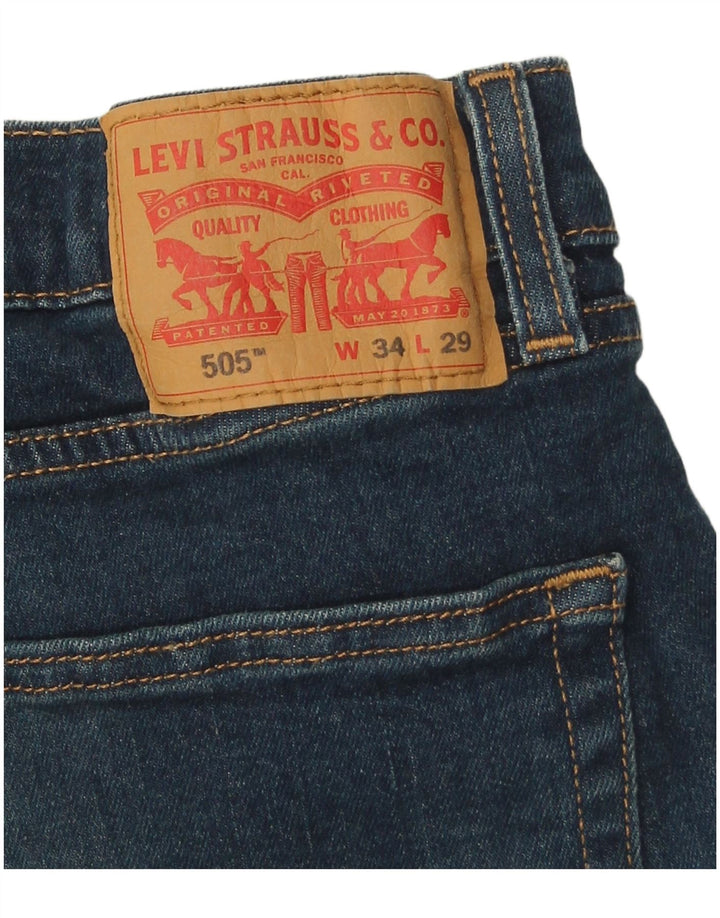 Męskie jeansy Levi's 505 Straight W34 L29 Niebieskie bawełniane
