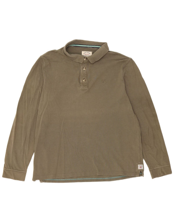 Męska koszulka polo Fat Face z długim rękawem XL, bawełna khaki