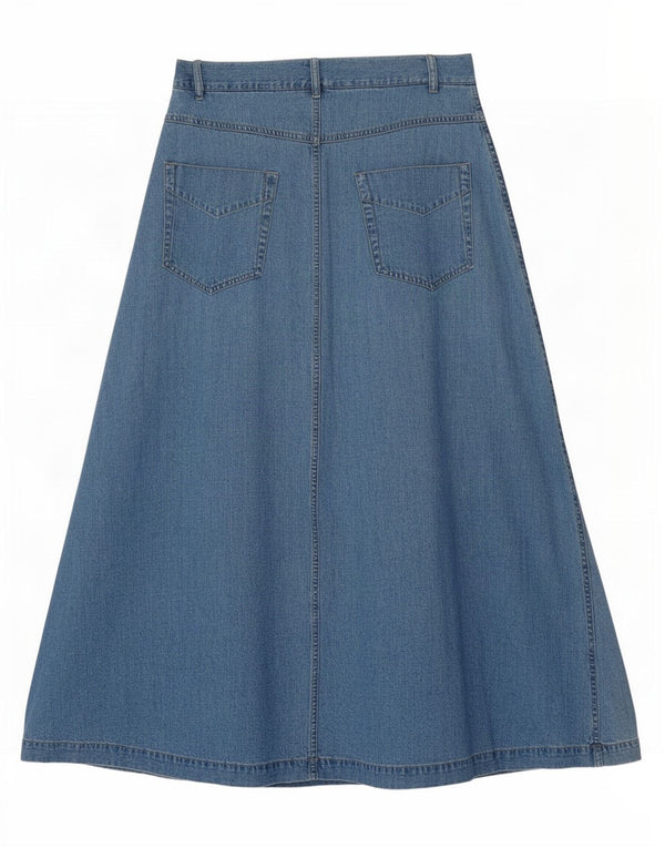 Dalej Damska spódnica jeansowa Petite UK 12 Medium W28 Niebieska bawełna