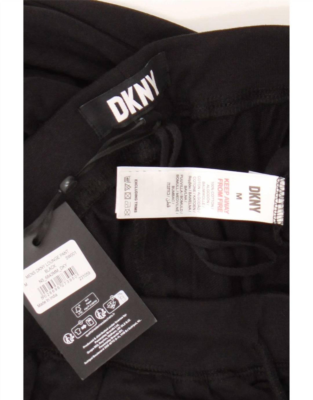 Męskie spodnie dresowe Dkny z grafiką, średnio czarne, bawełniane