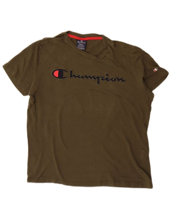 Champion Womens Oversized Graphic T-Shirt Top UK 10 Small Khaki