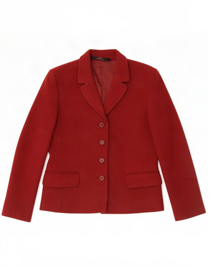 Marks & Spencer Damska marynarka Petite zapinana na 4 guziki, UK 10, mała burgundowa