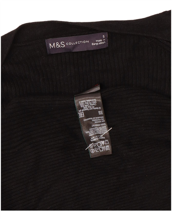 Marks & Spencer Damski sweter rozpinany UK 10 Small, czarna wiskoza