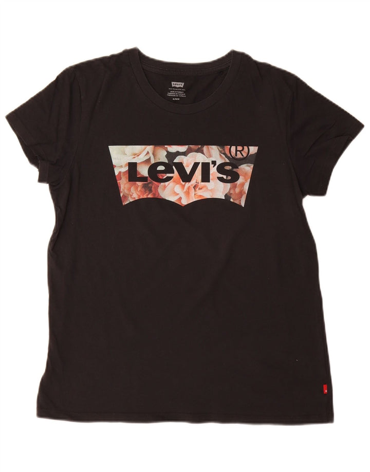 Damska koszulka z grafiką Levi's Top UK 14 Medium Black