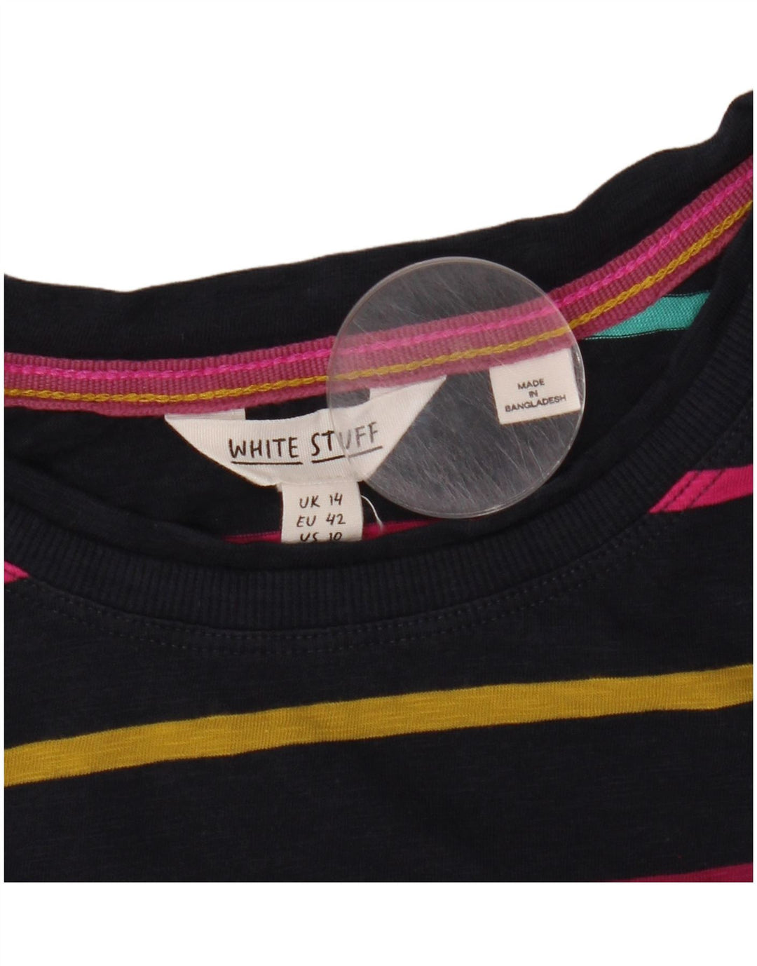 Top damski z długim rękawem WHITE STUFF UK 14 w duże granatowe paski