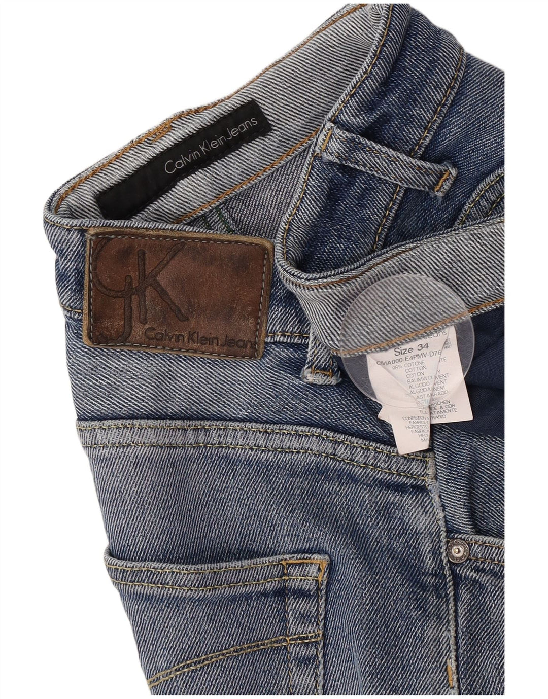Męskie proste dżinsy Calvin Klein W34 L31 niebieskie