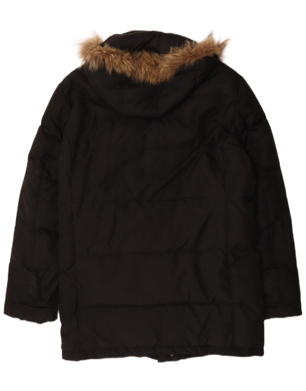 Męski ocieplany płaszcz z kapturem Champion UK 42 XL, czarny poliester