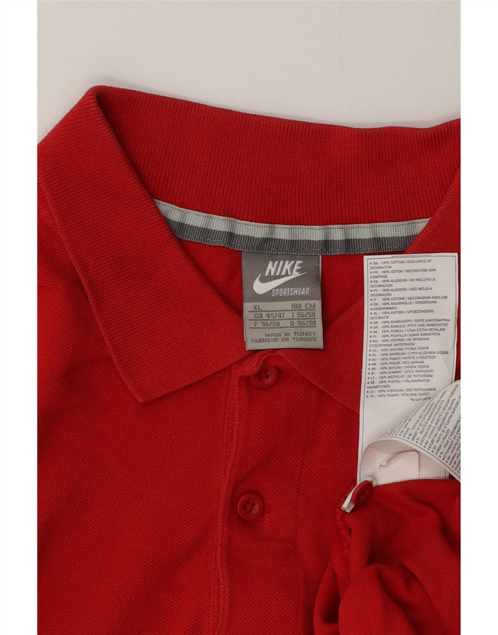 Męska koszulka polo NIKE UK 45/47 XL, czerwona, bawełniana