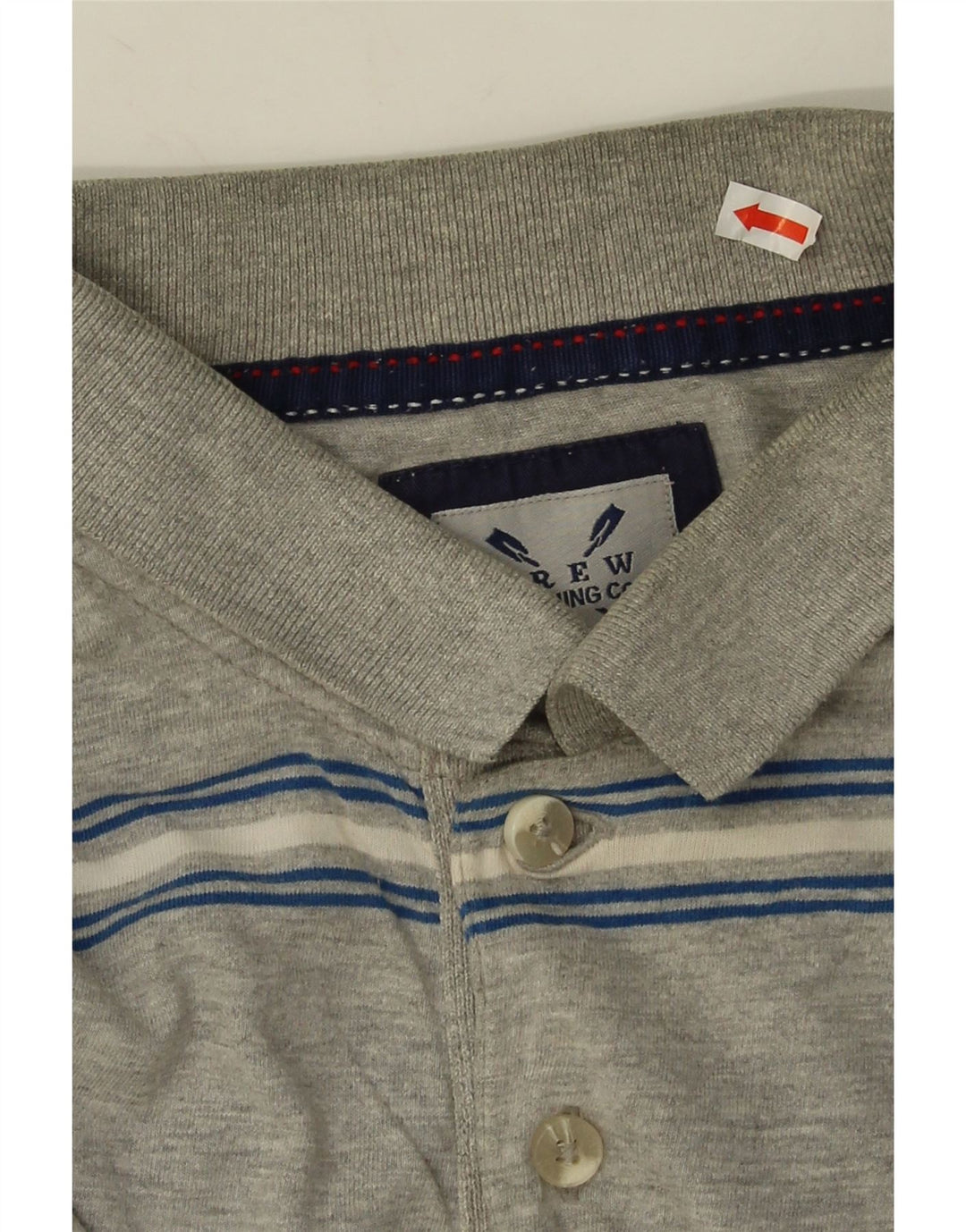 Crew Clothing Męska koszulka polo Średnio szara, bawełniana w paski