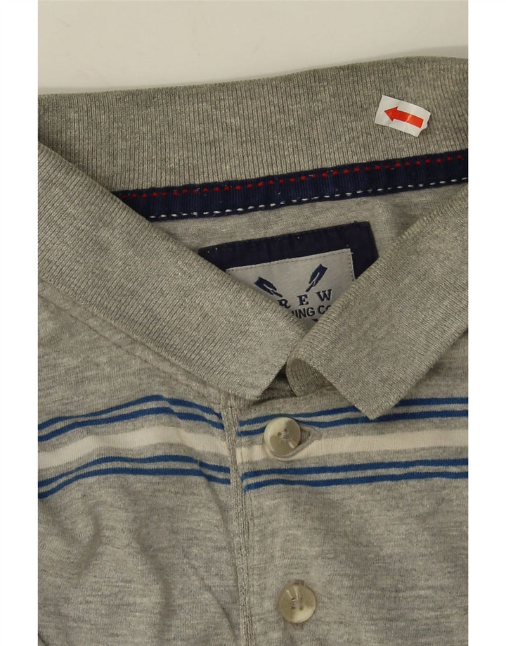 Crew Clothing Męska koszulka polo Średnio szara, bawełniana w paski