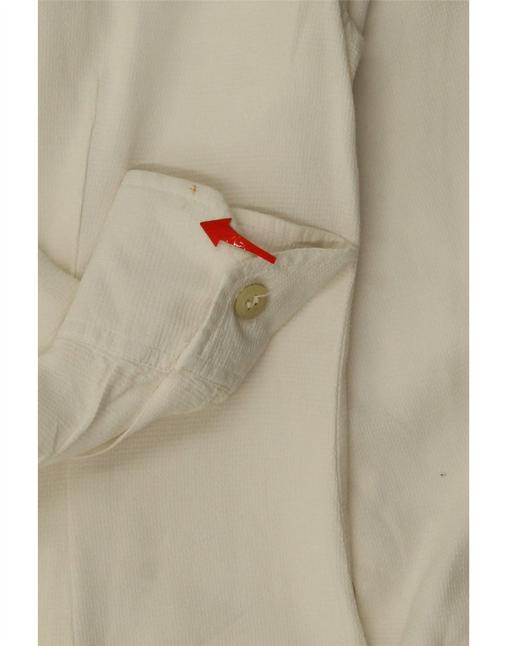 STEFANEL Womens Shirt Blouse UK 10 Small White Rayon Vintage Stefanel and Second-Hand Stefanel from Messina Hembry 