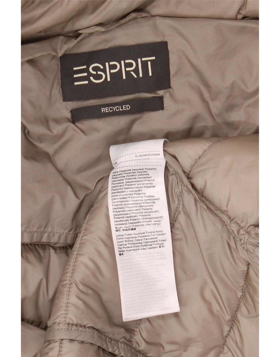 Damski płaszcz wyściełany ESPRIT UK 10 Small Beżowy poliamid