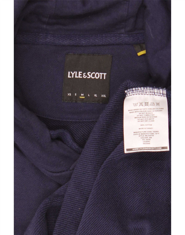 Męski sweter z kapturem Lyle & Scott, średni granatowy, bawełniany