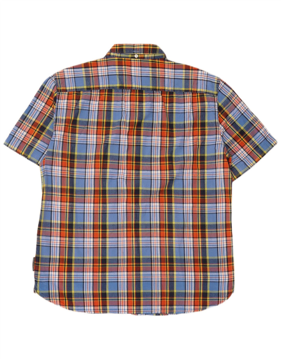 FRENCH CONNECTION Mens Short Sleeve Shirt Large Multicoloured Check Cotton