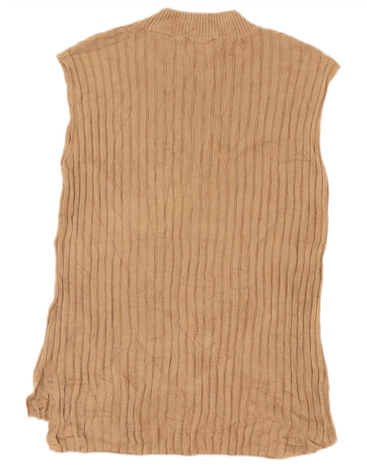 Marks & Spencer Damski podkoszulek oversize z kamizelką UK 10 Small Brown Wiskoza