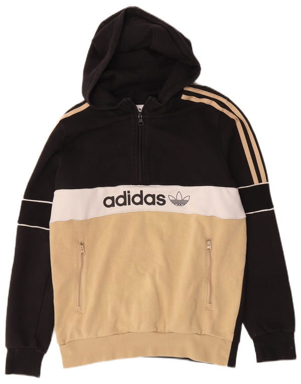 Chłopięca bluza z kapturem Adidas z grafiką 13-14 lat, czarna bawełna z blokami kolorów