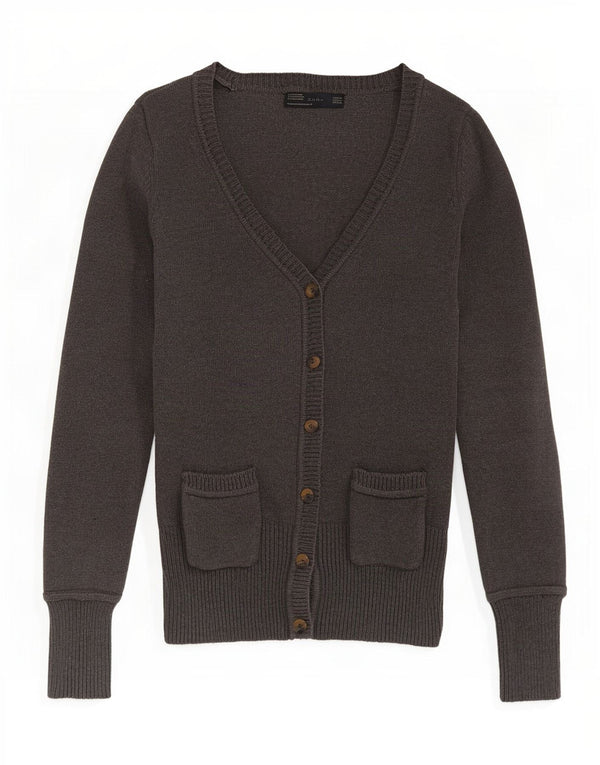 Sweter damski Zara UK 12, średnioszary, bawełniany