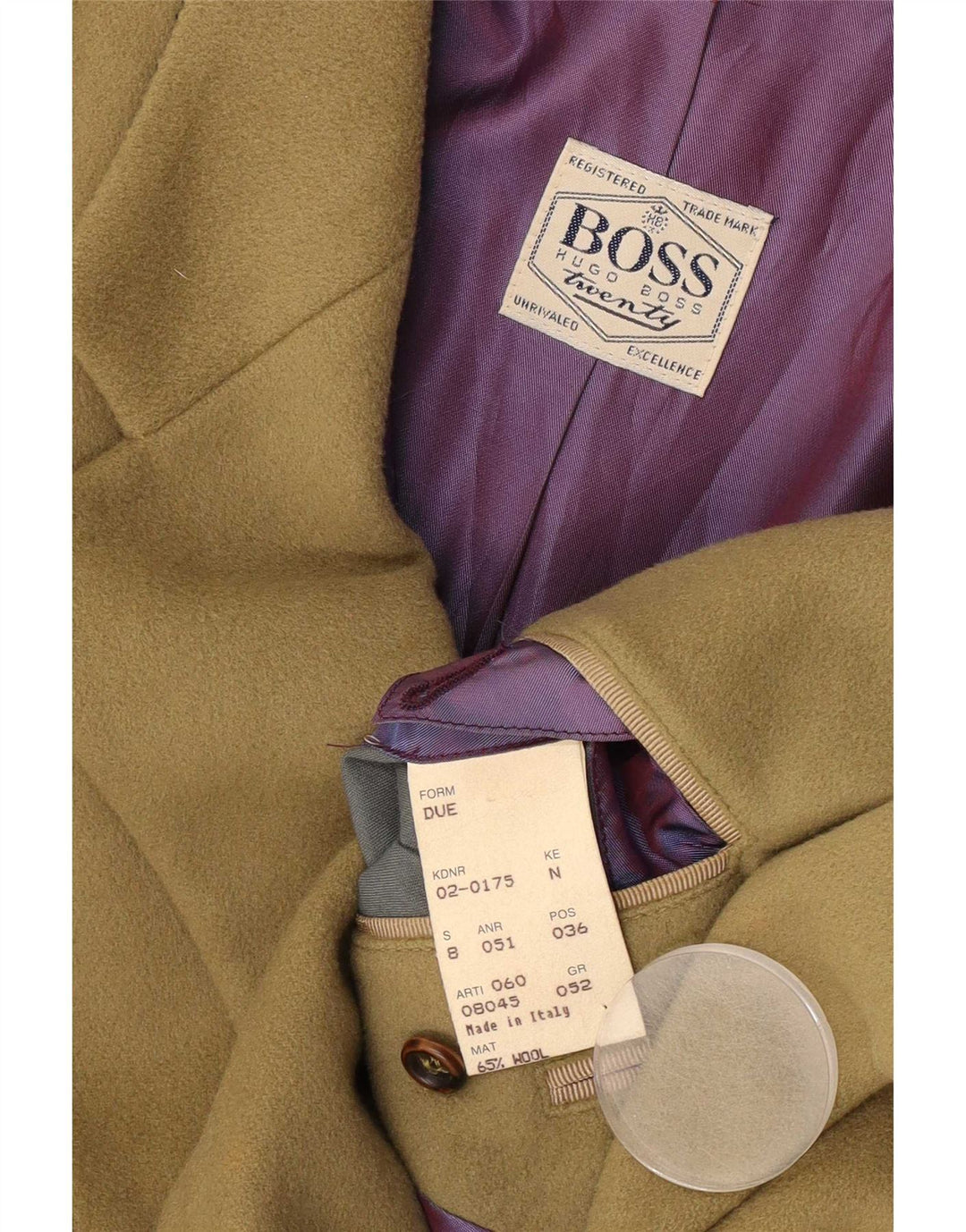 Męska marynarka zapinana na 2 guziki Hugo Boss IT 52 XL Zielona wełna