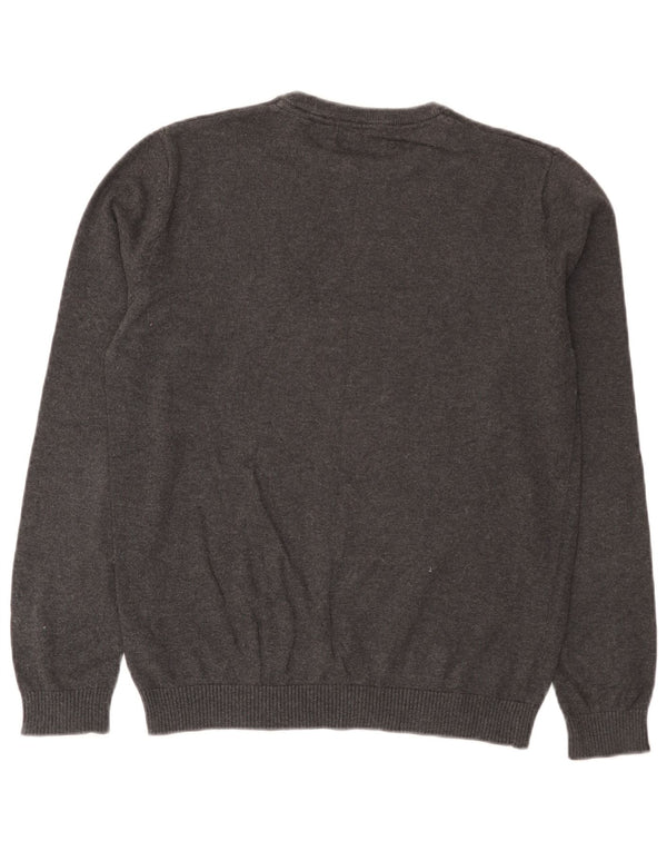 Męski sweter Jack & Jones z okrągłym dekoltem, mały, szary, bawełniany