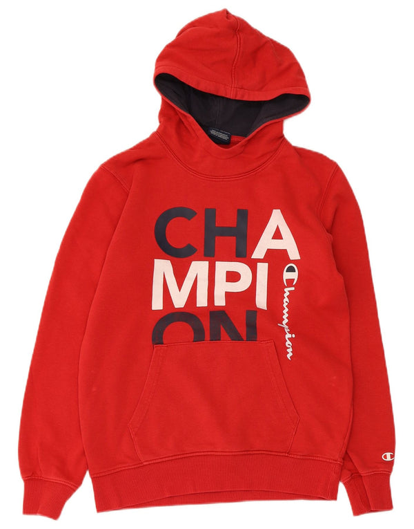 Chłopięcy sweter z kapturem Champion Graphic 11-12 lat, duży, czerwony