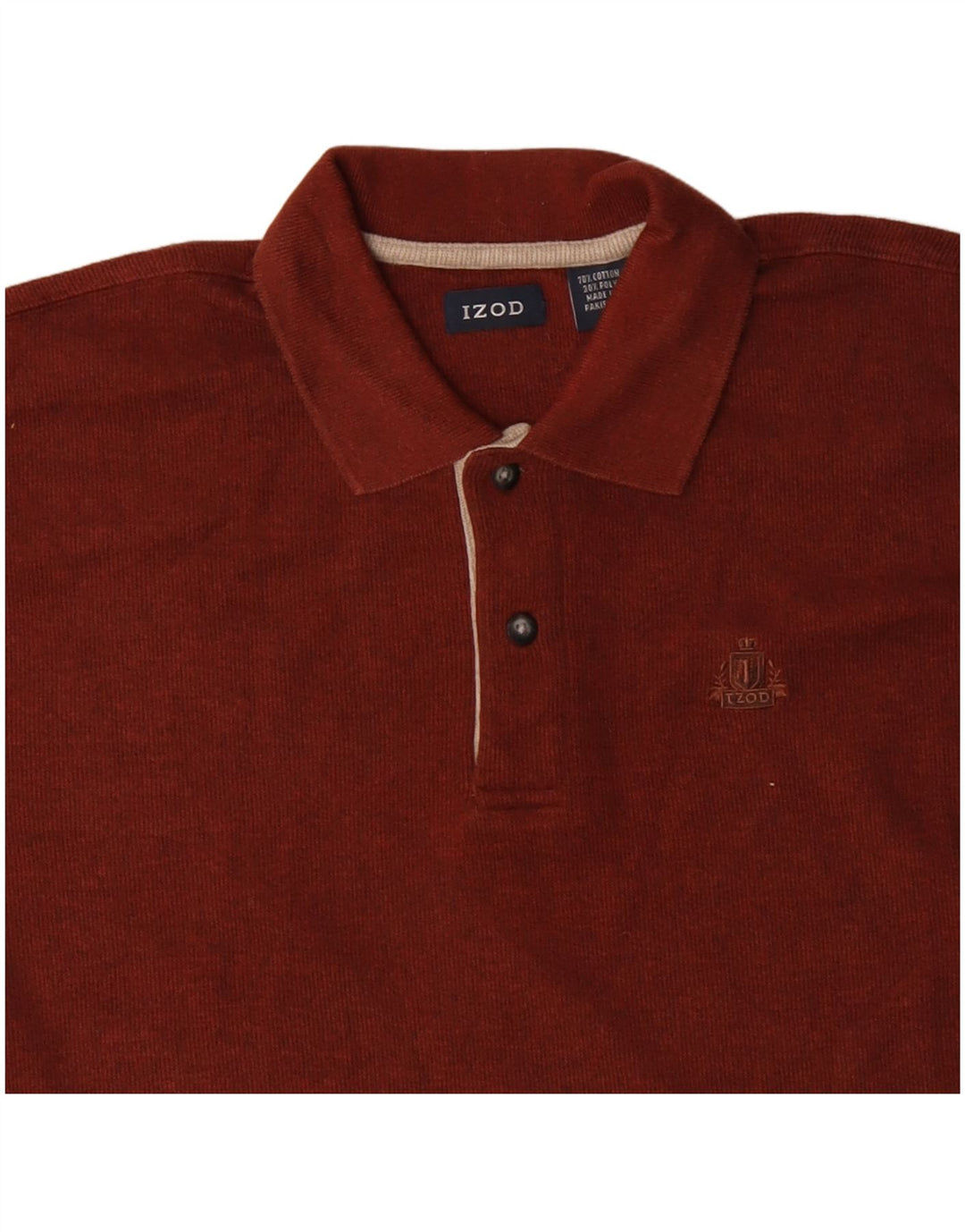 IZOD Męski sweter polo, duży, bordowy, bawełniany