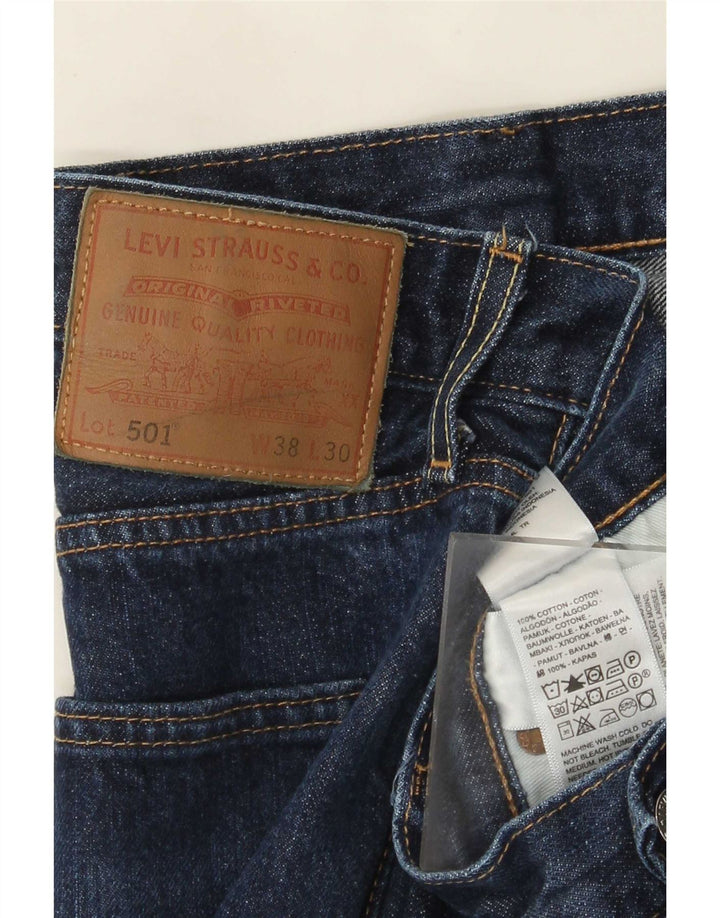 Męskie dżinsy Levi's 501 Straight W38 L30 Granatowa bawełna