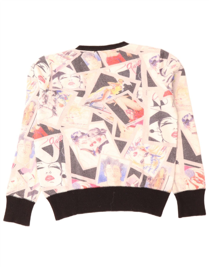 Damski sweter Iceberg z dekoltem w kształcie litery V, IT 46, duży, w kolorze złamanej bieli