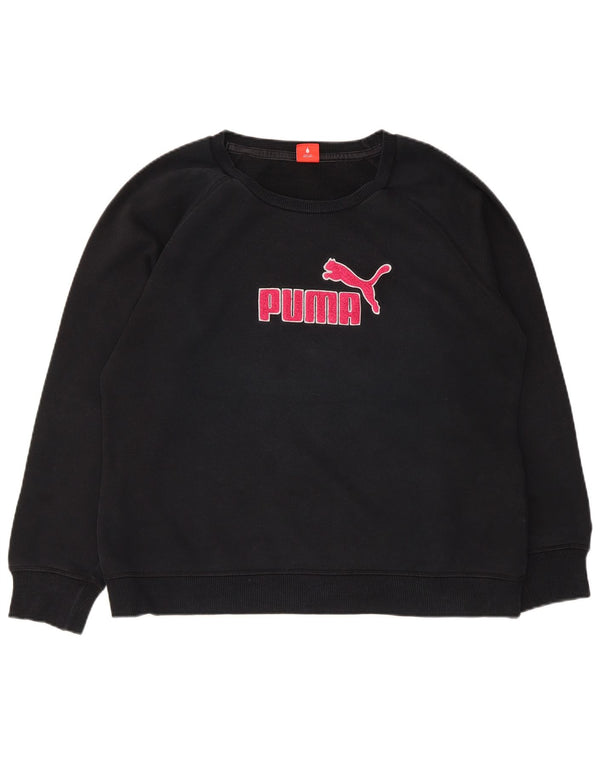 Damska bluza Puma Graphic Jumper UK 16, duża, czarna bawełna