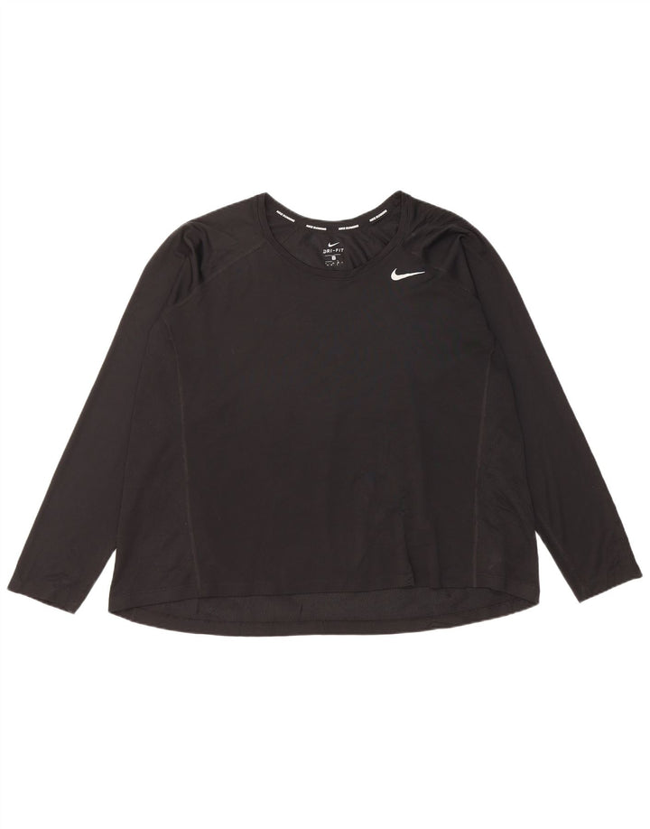 Damska koszulka Nike Dri Fit z długim rękawem, UK 22 3XL, czarna, poliester