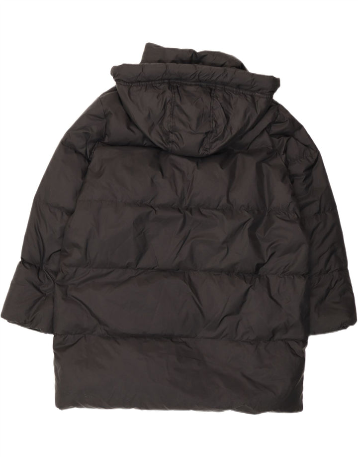 Damski, oversize'owy, ocieplany płaszcz z kapturem Zara UK 10, mały, czarny poliamid