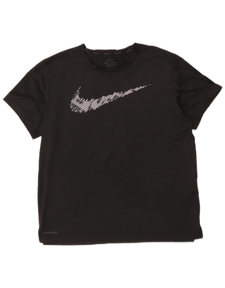 Męski T-shirt Nike Dri Fit Standard Fit z grafiką, duży, czarny poliester