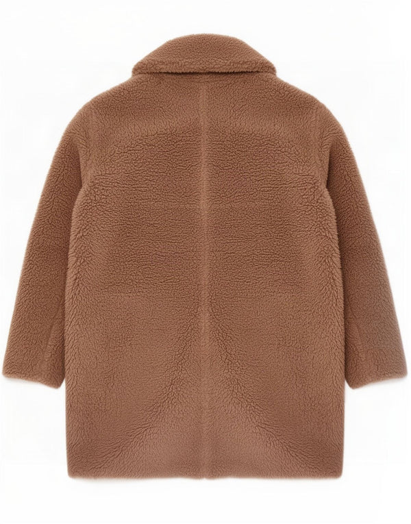 Zara Damski płaszcz oversize ze sztucznego futra UK 10 Small Brown