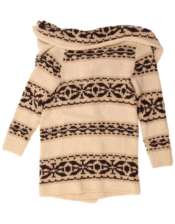 Damski sweter o przedłużonym fasonie Parosh UK 14 Medium Off White Fair Isle