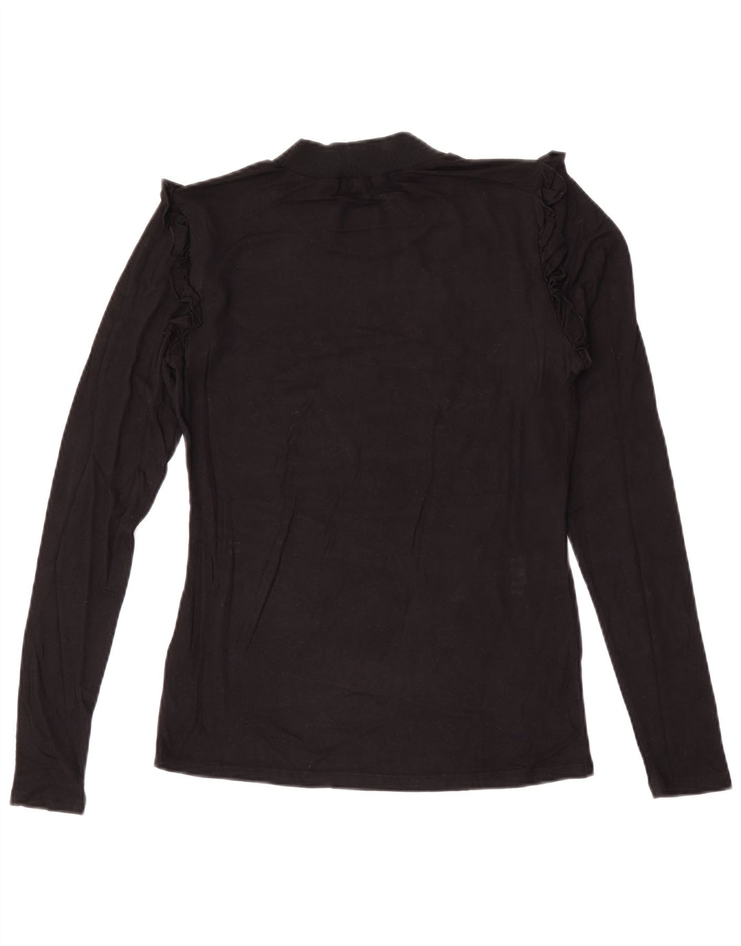 Damski graficzny top Guess z długim rękawem UK 10 Small, czarna wiskoza