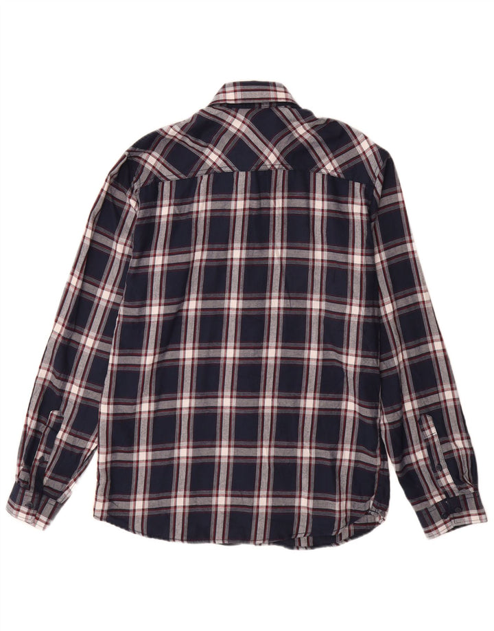Koszula flanelowa męska Jack & Jones, bawełniana, w średnią granatową kratkę