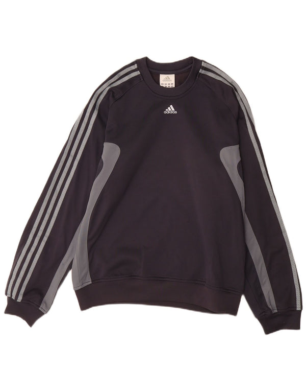 Męski sweter ADIDAS, mały, szary, z blokami kolorów, poliester