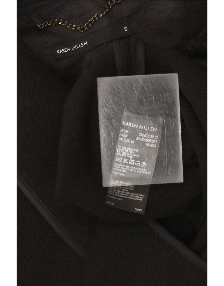 Karen Millen Płaszcz damski UK 10 Small Black Wełna