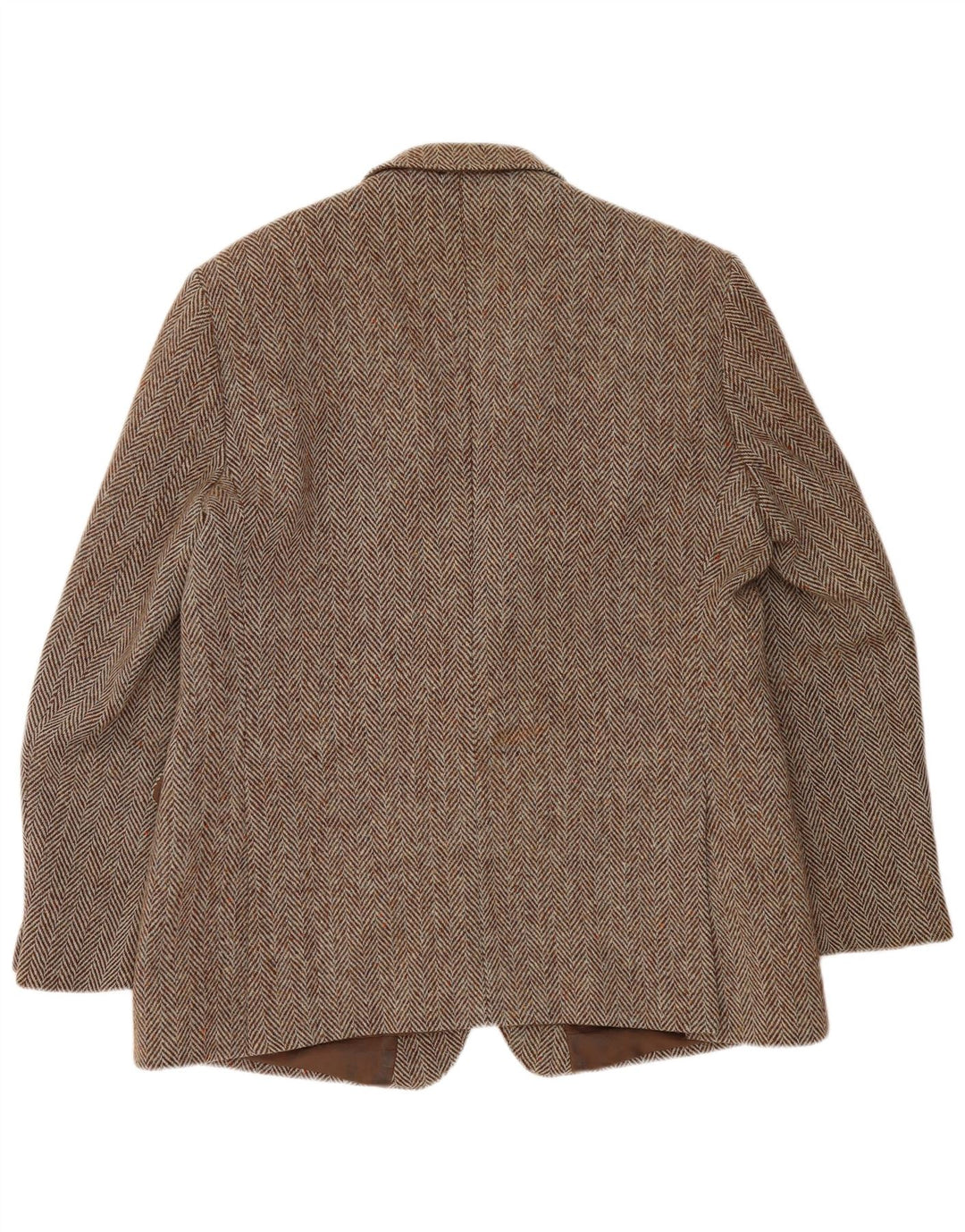 Męska marynarka Barker Harris Tweed zapinana na 2 guziki UK 46 3XL Brązowa w jodełkę
