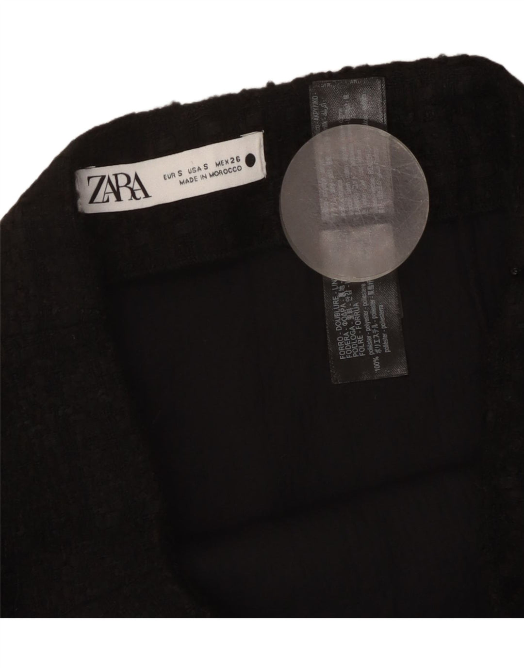Spódnica mini damska Zara mała W26 czarna kratka akrylowa