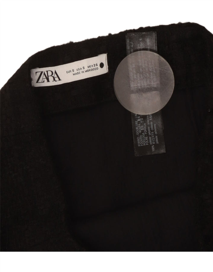 Spódnica mini damska Zara mała W26 czarna kratka akrylowa