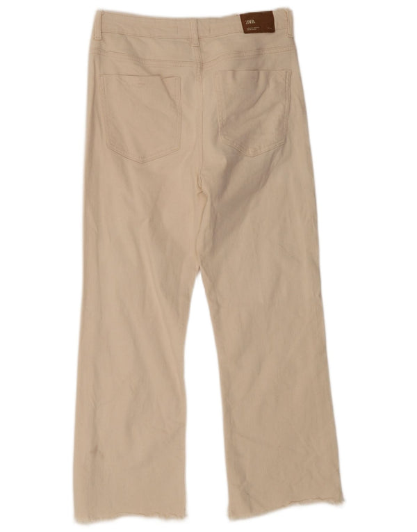 Dżinsy damskie Zara Crop Straight EU 42 Large W32 L25 Beżowa bawełna