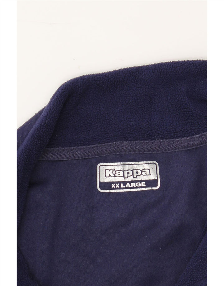 KAPPA Mens Fleece Jacket UK 44 2XL Navy Blue Vintage Kappa and Second-Hand Kappa from Messina Hembry 